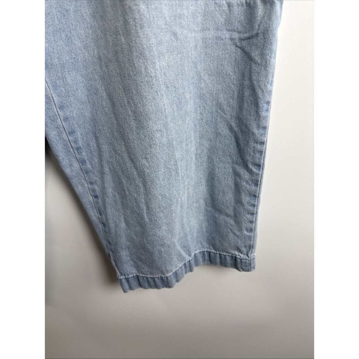 Basic Edition Jeans Women Large Pull On Draw String Waist Light Wash Normcore