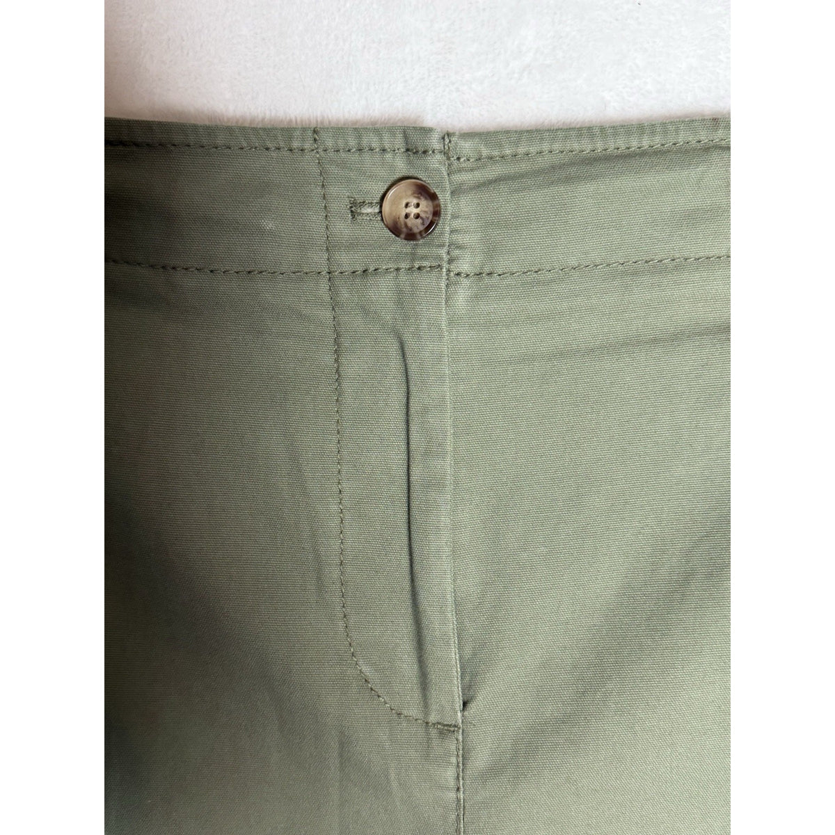 Talbots Womens 12 Olive Green Crop Pants Cotton Stretch Chino Casual Career