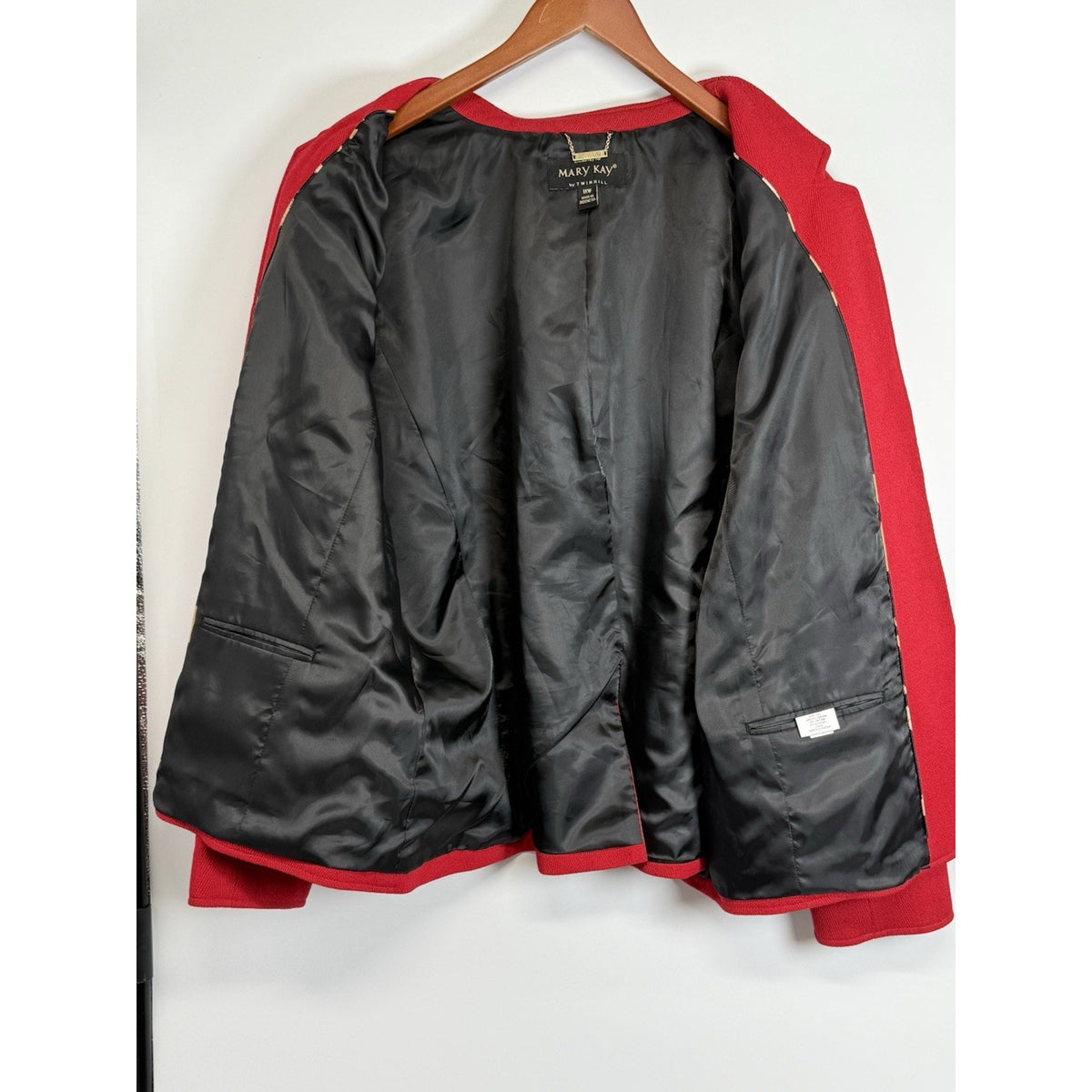 Mary Kay by Twinhill Red Blazer Jacket Women’s Size 1XW Gold Button Zip Pockets