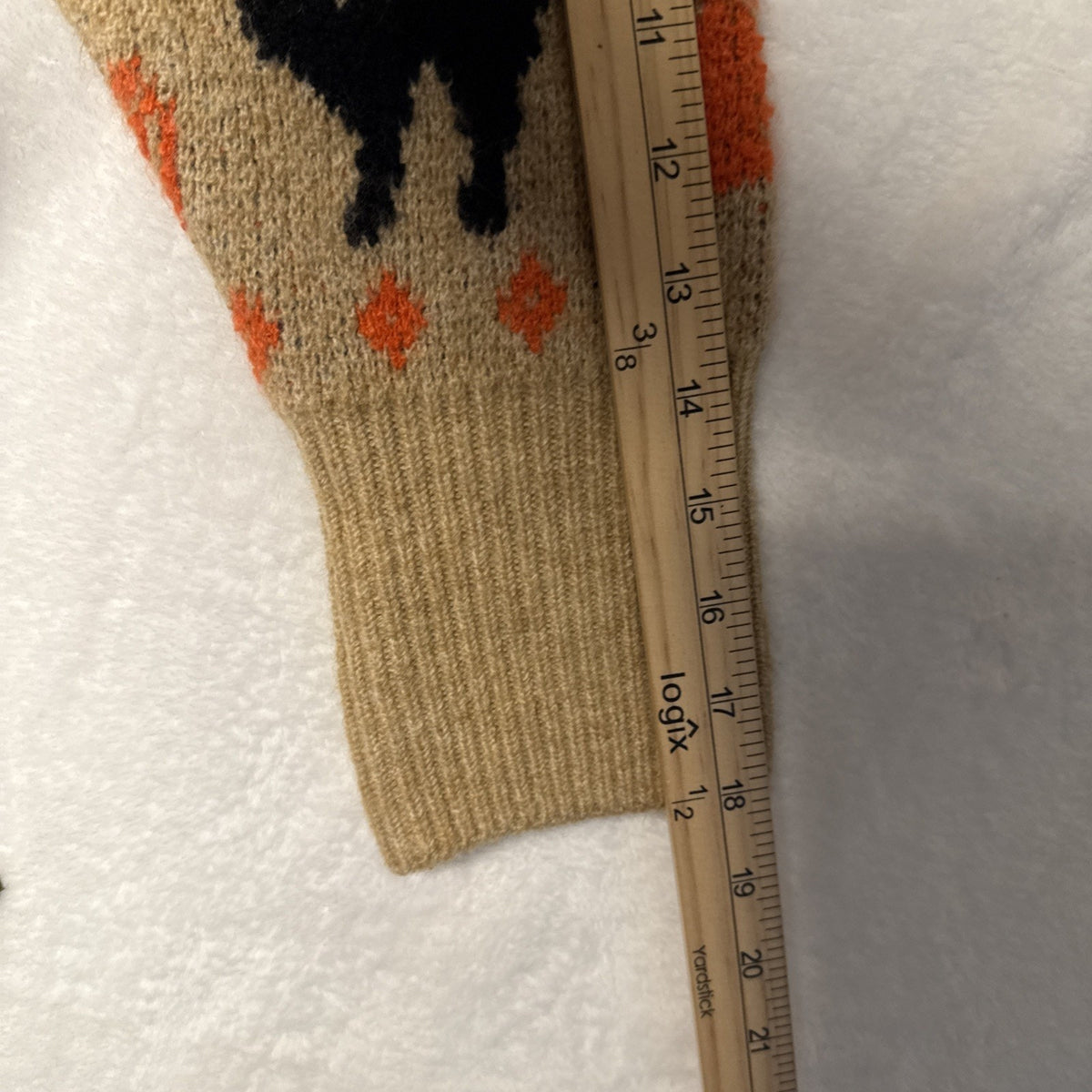 Vince Camuto Women's M Tan Knit Crew Neck Long Sleeve Halloween Cat Pumpkin NWT