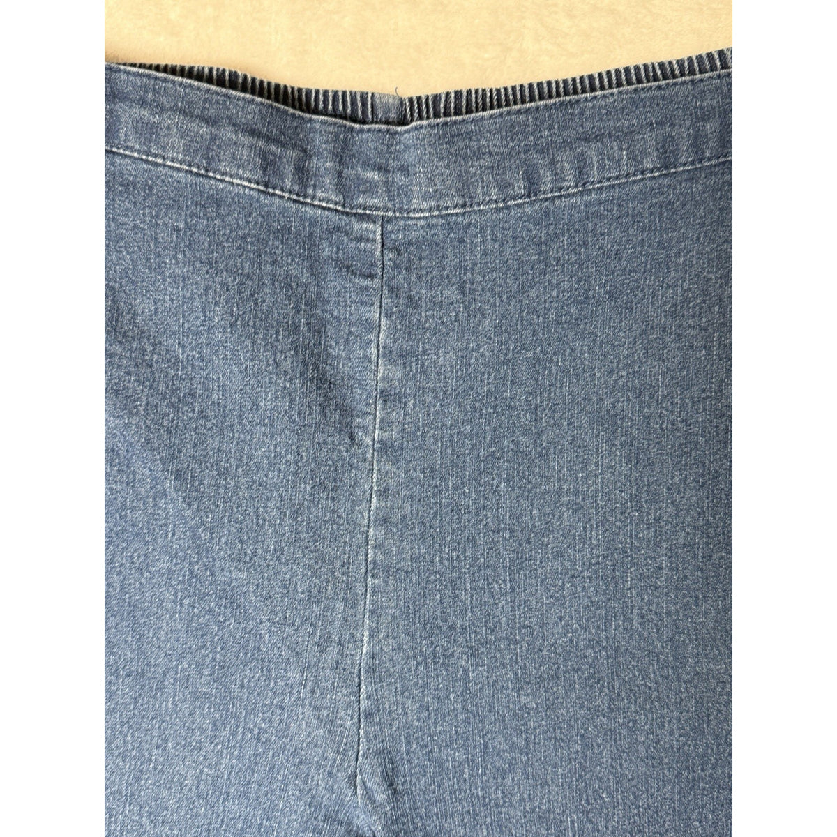 Alfred Dunner Womens 18 Pull On Denim Jeans Blue Elastic Waist Straight Leg
