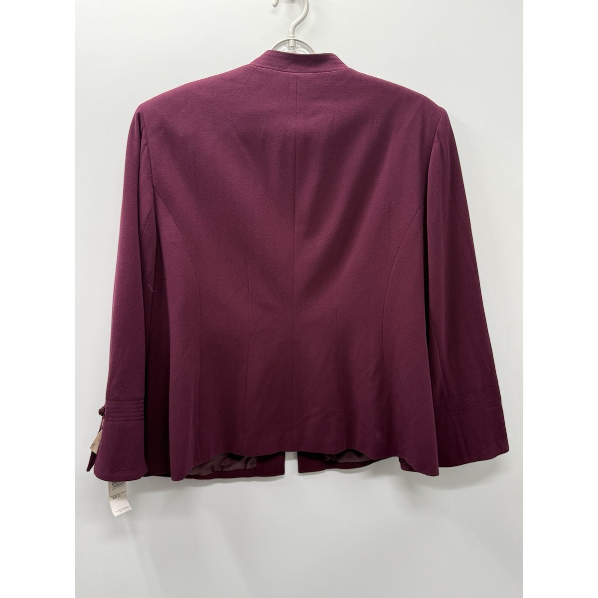 Signature By Larry Levine 22W Merlot Open Front Blazer Jacket NWT Plus Size
