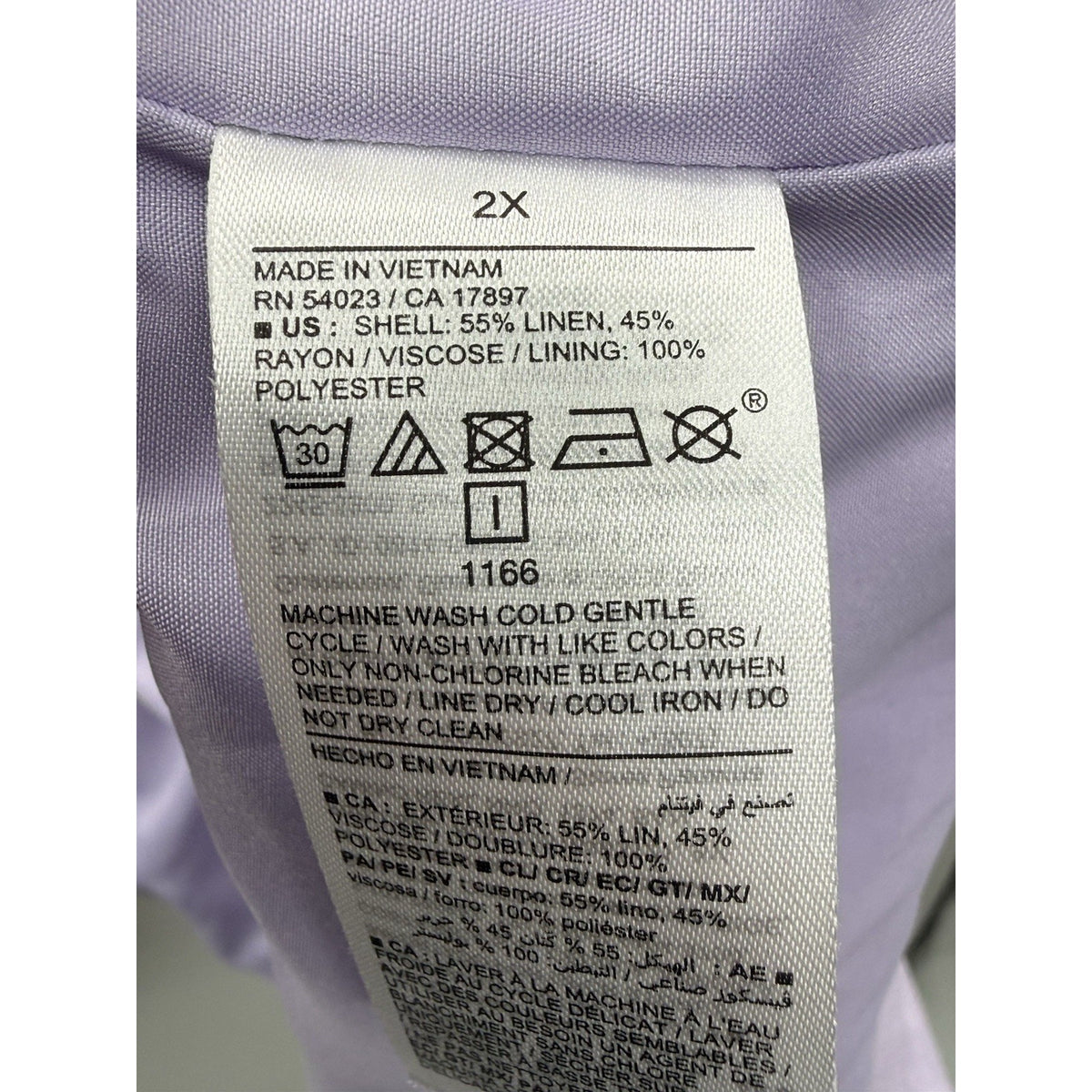 Old Navy Women’s 2X Lavender Linen Blend Blazer Double Breasted Lined Jacket