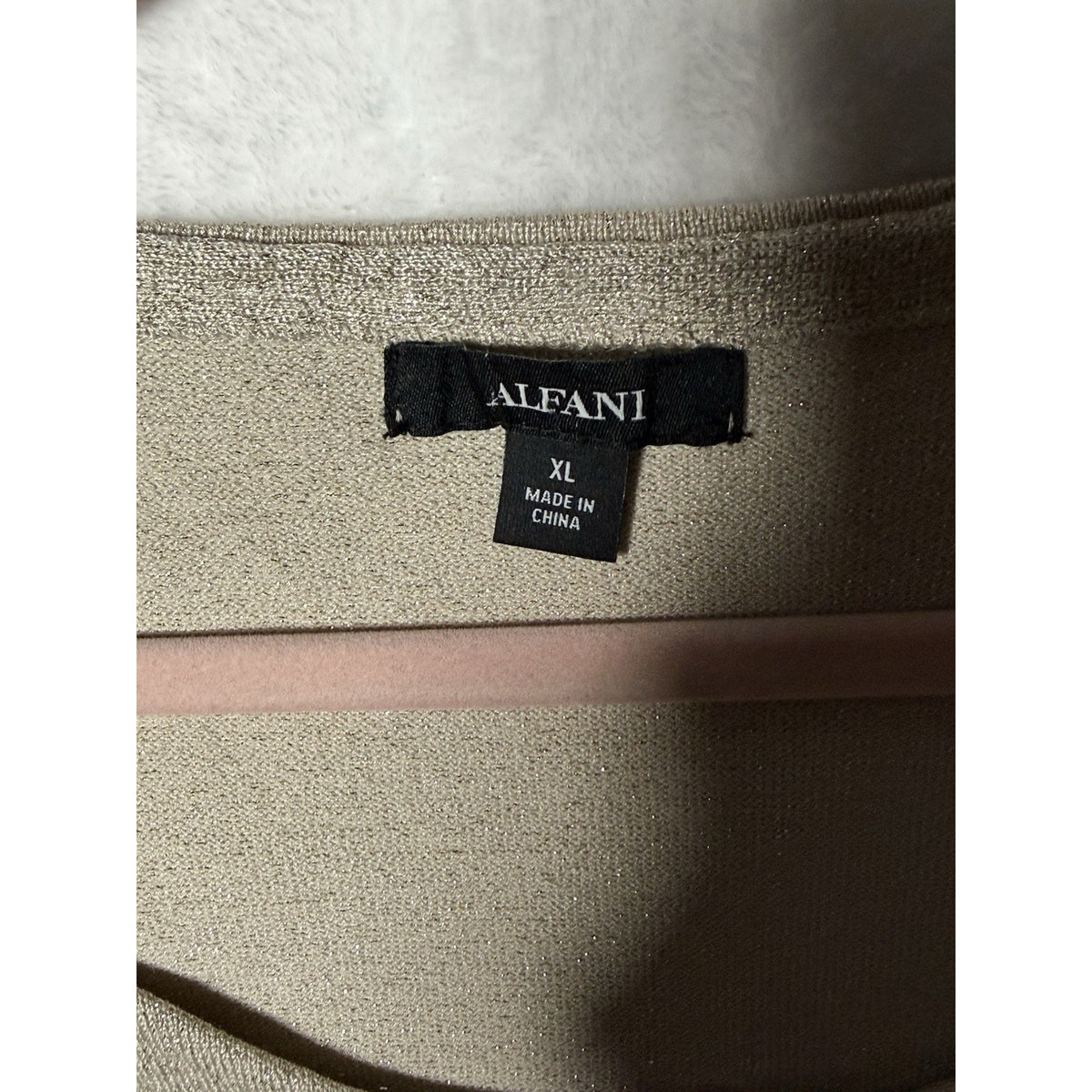 Alfani Womens Asymmetrical Pullover Sweater, ltbeige, Size XL Long Sleeve