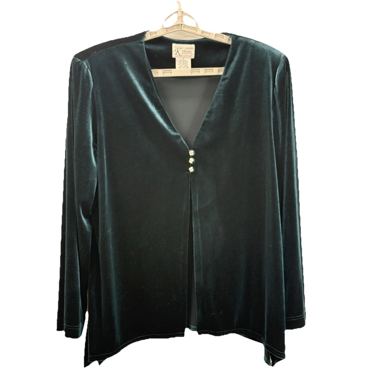 K Studio Blue-Green Velvet Whimsigoth Top Jacket Women Size 18 Gothic Romantic