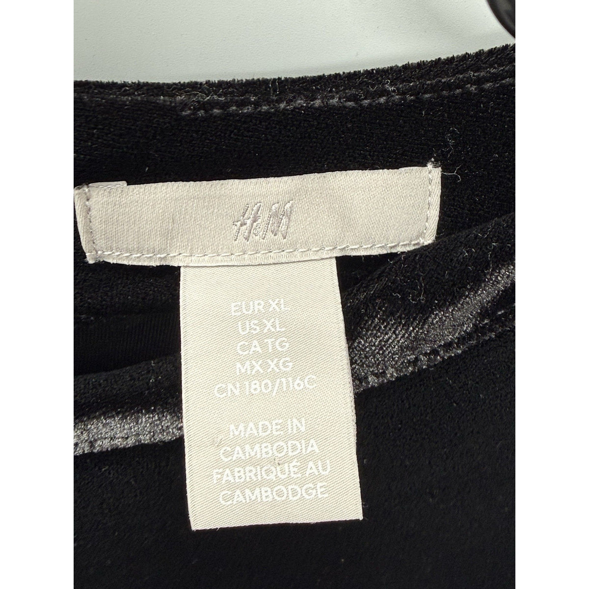 H&M Black Velvet Mini Dress XL Long Sleeve Goth Witchy Dark Romantic Holiday
