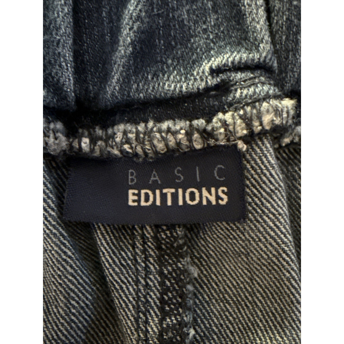 Basic Editions Womens Denim Pull On Capri Pants Sz10 Blue High Waist Relaxed Fit