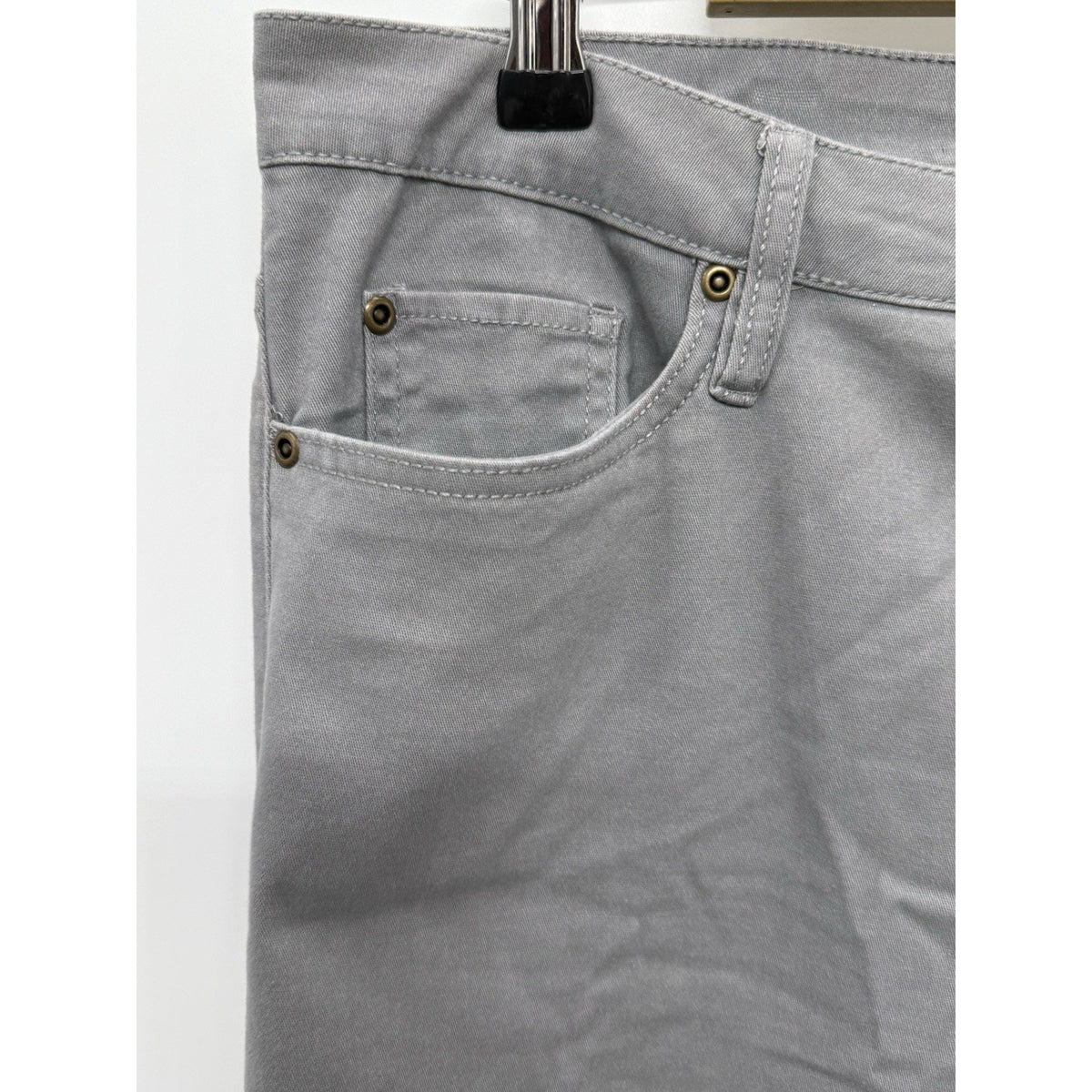 Metrostyle Pants Womens 16T Tall Gray Wide Leg Button Fly Stretch Cotton
