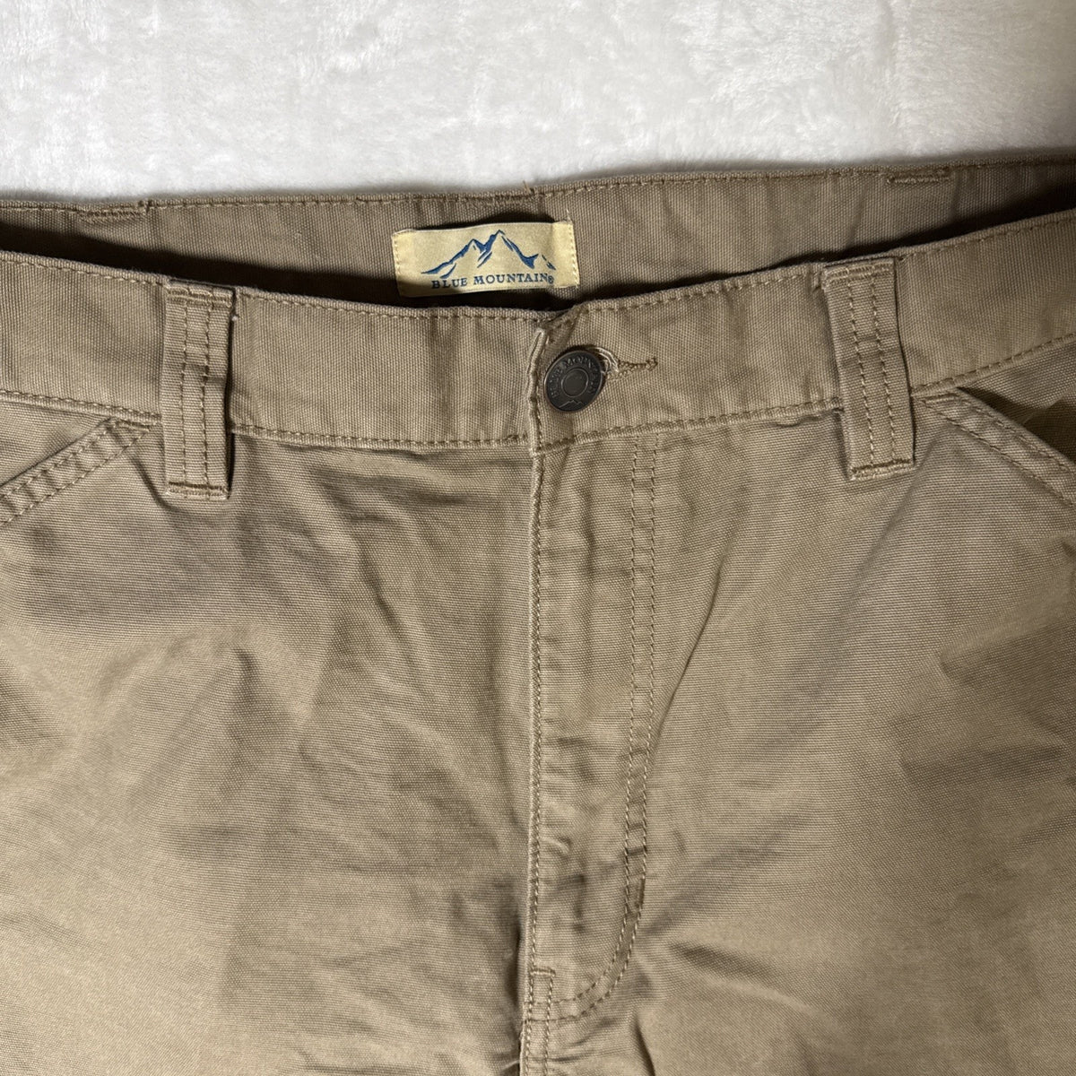 Blue Mountain Dark Khaki Carpenter Pants 100% Cotton Pocket RN# 129746 Men 40X30