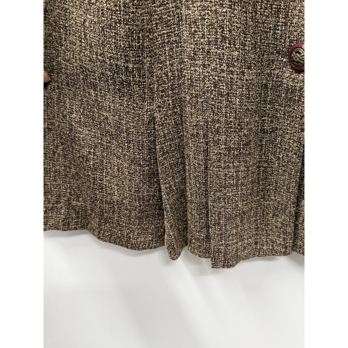 Danny & Nicole Blazer Women 16W Brown Tweed Pleated Plus Size Career Jacket