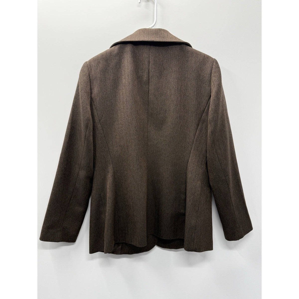 Emily Brown Herringbone Blazer Jacket Womens 12 Dark Academia