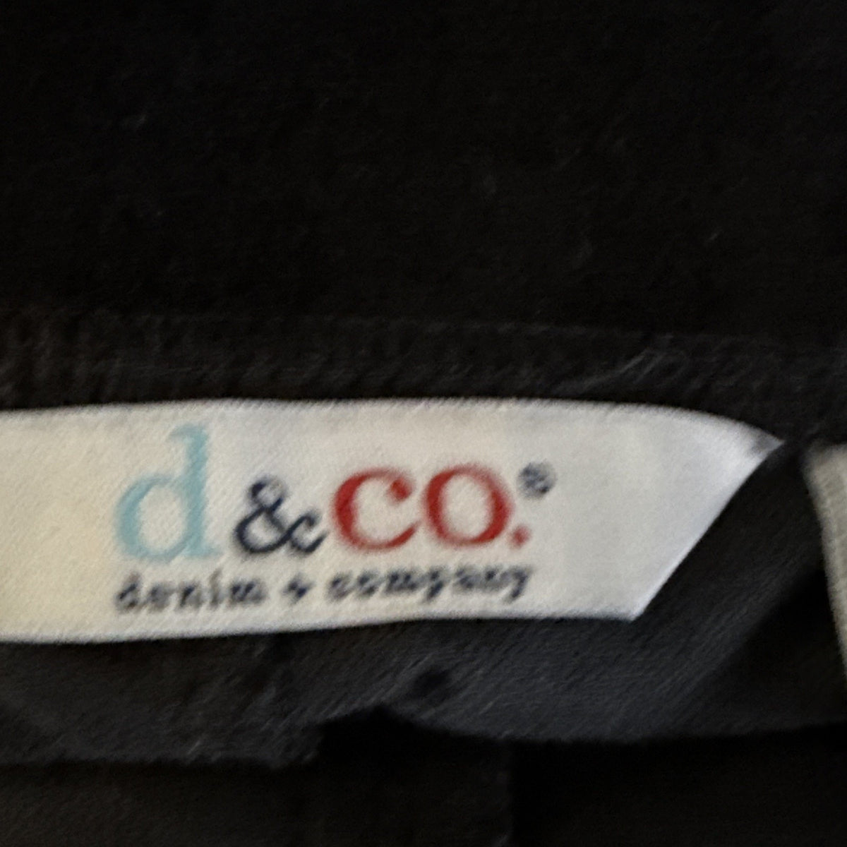 d&co. Women’s Size L Black Velour Pull On Pants Pockets Straight Leg High Rise