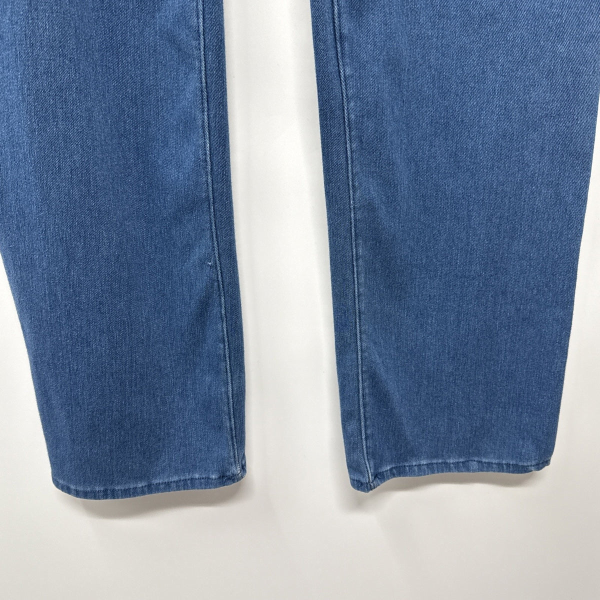 Lands End Cotton Pull On Pants Medium Blue High Rise Straight Leg Denim Look
