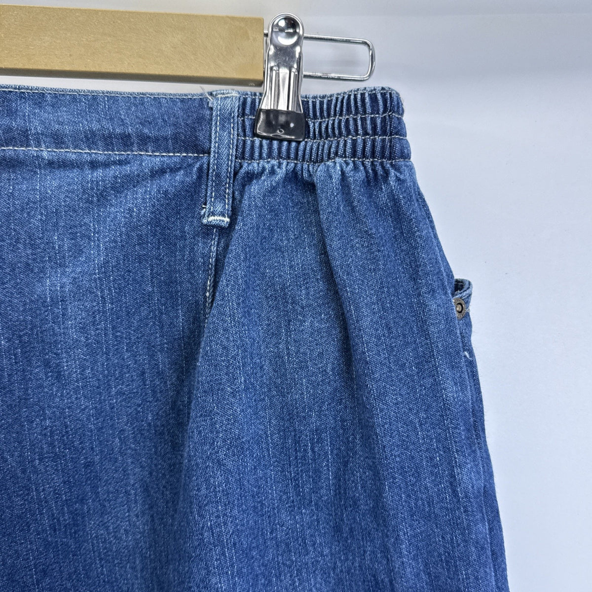 Blassport Tapered Jeans Womens 10 Short Blue High Rise Elastic Back 100% Cotton