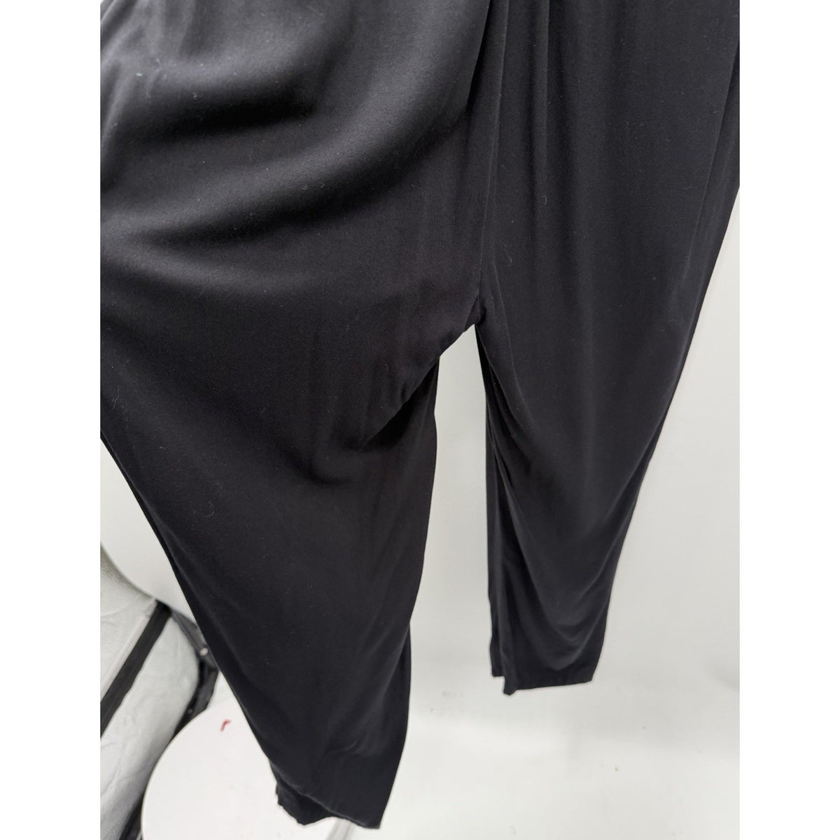LOFT Black Zip Front Jumpsuit XS Long Sleeve Rayon Roll Tab Utility Pockets