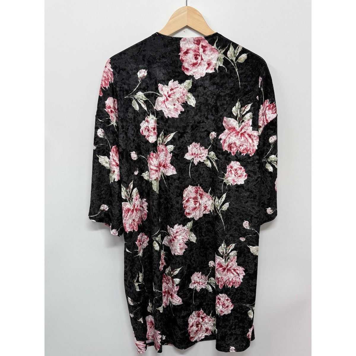 Tres Bien Velvet Floral Kimono Jacket ML Whimsigoth Dark Romance Rose Goth 90s⁠