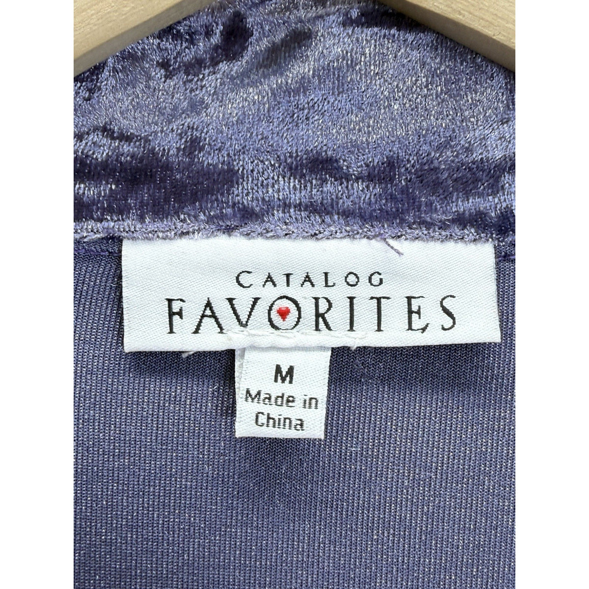 Catalog Favorites Purple Crushed Velvet Long Sleeve Blouse Women’s M