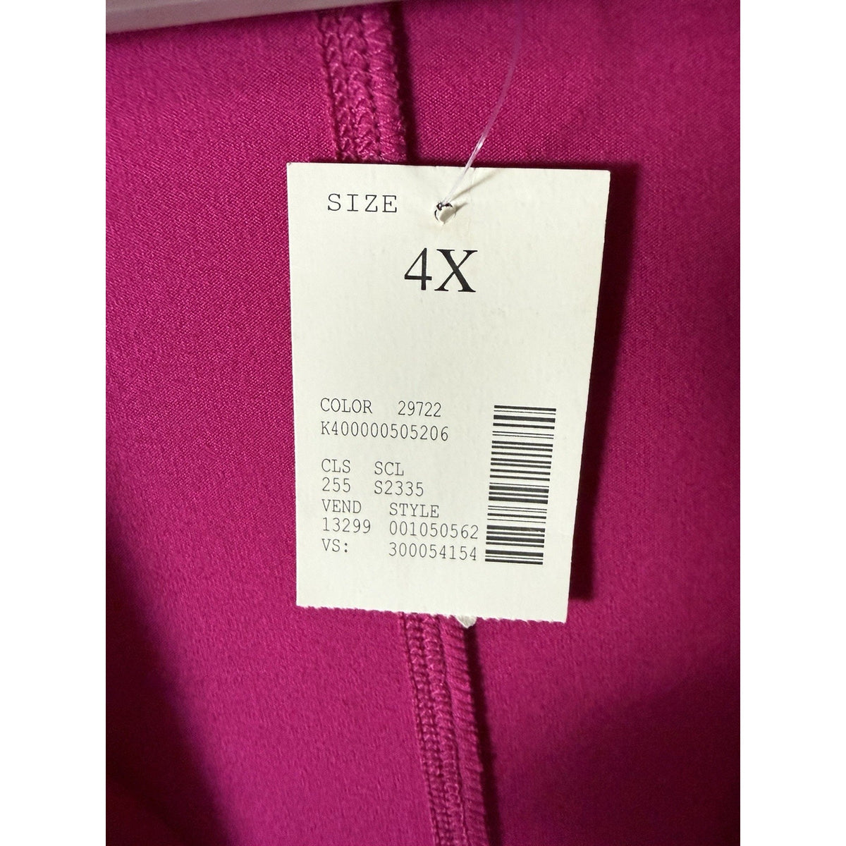 Catherines 4X 30/32W Fuchsia Open Front Cardigan Drape Knit Plus Size Rayon