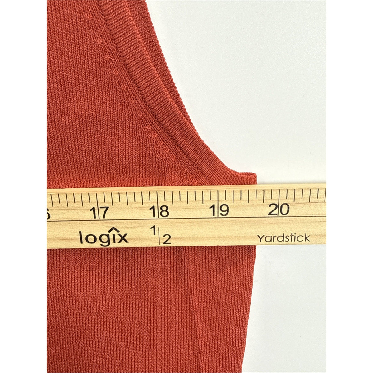 Dressbarn Woman Plus Size 18/20 Burnt Orange Knit Sleeveless Tank Top Sweater