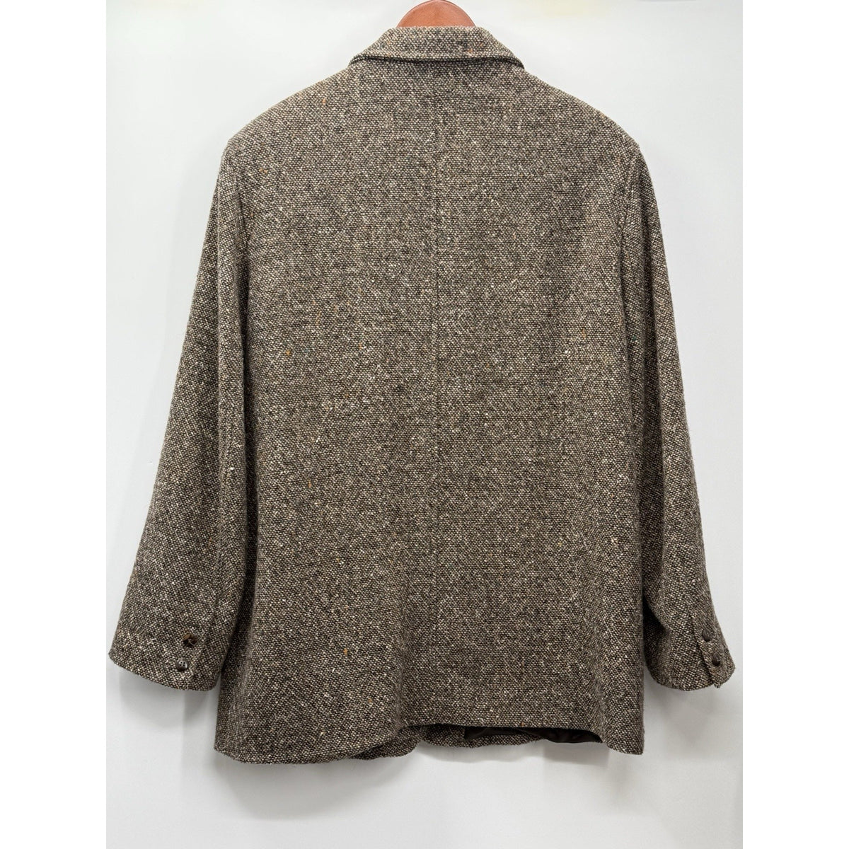 Vintage Wool Tweed Blazer Women’s Size 14 Brown Speckled Dark Academia Jacket