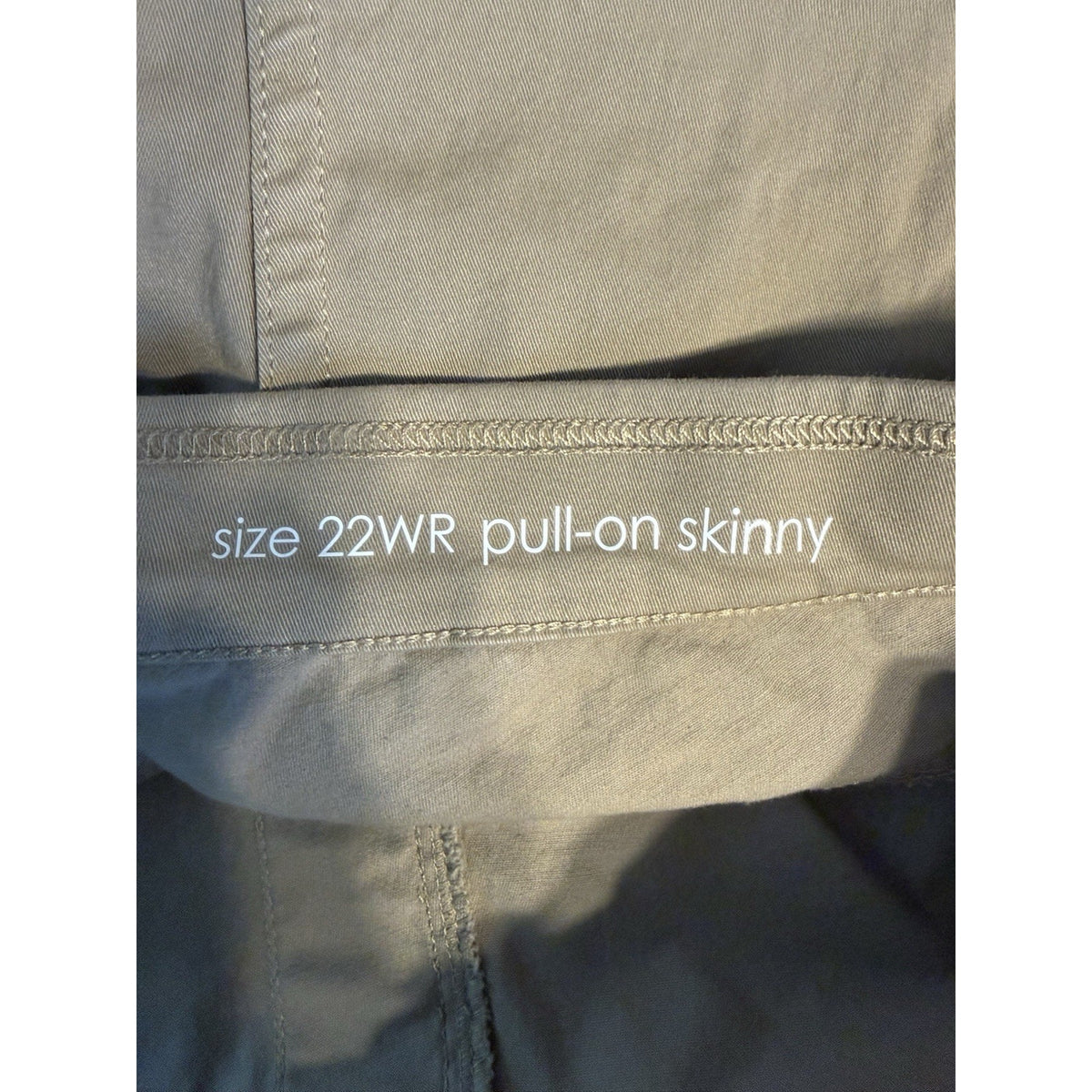 New Directions Curvy 22W Pull On Skinny Pants Khaki Tan Stretch Plus Size NWT