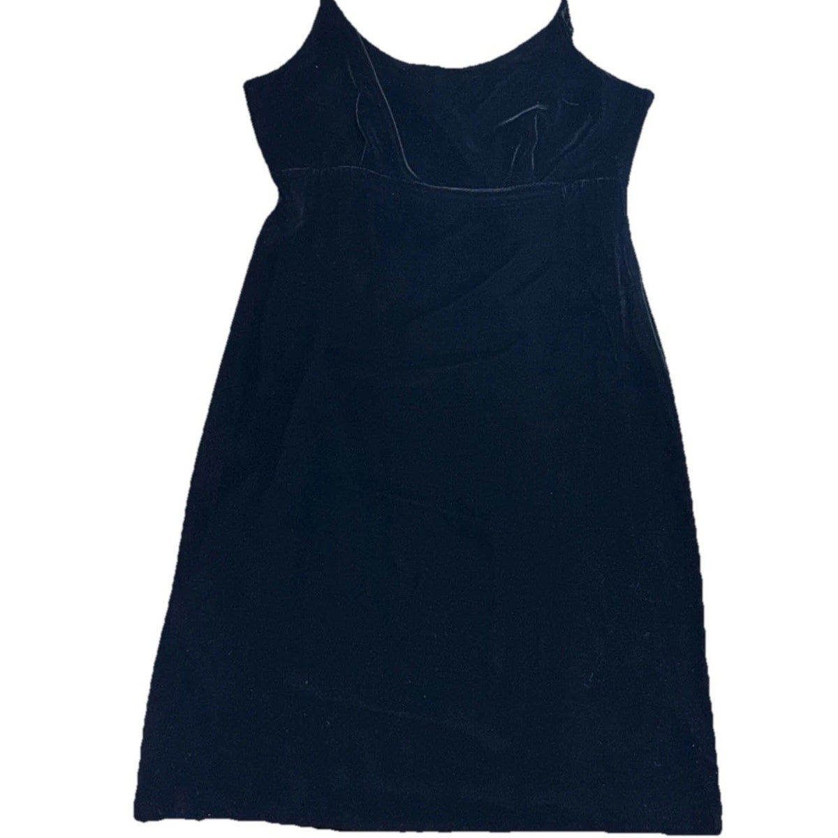 Lerner New York & Co Black Velvet Slip Dress Sz 8 Rayon Silk Side Zip Midi Y2K