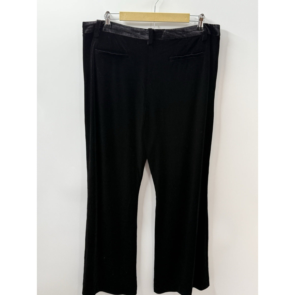Alex Marie Velvet Pants Womens 16 Black Stretch Bootcut Trouser Holiday Party