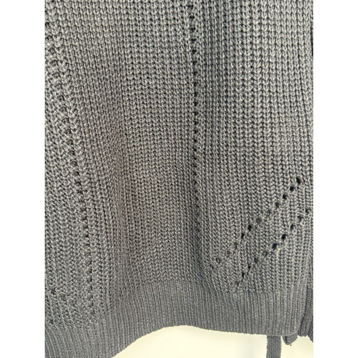 SO Black Knit Sweater Women’s Large Lace Up Sides Long Sleeve Pull On Casual