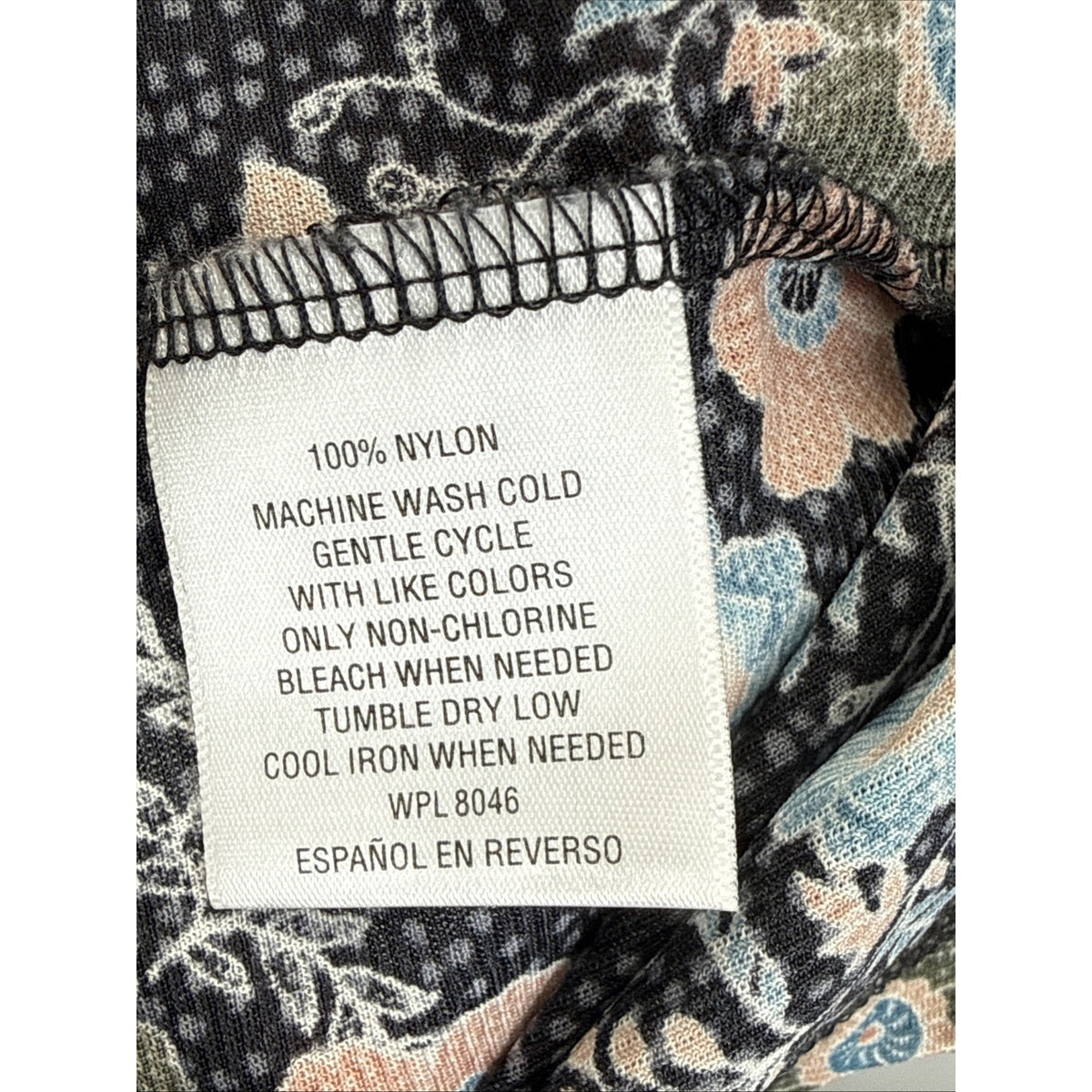 Style & Co Woman L Black Floral Tiered Button Front Mesh Tunic Blouse Top Boho