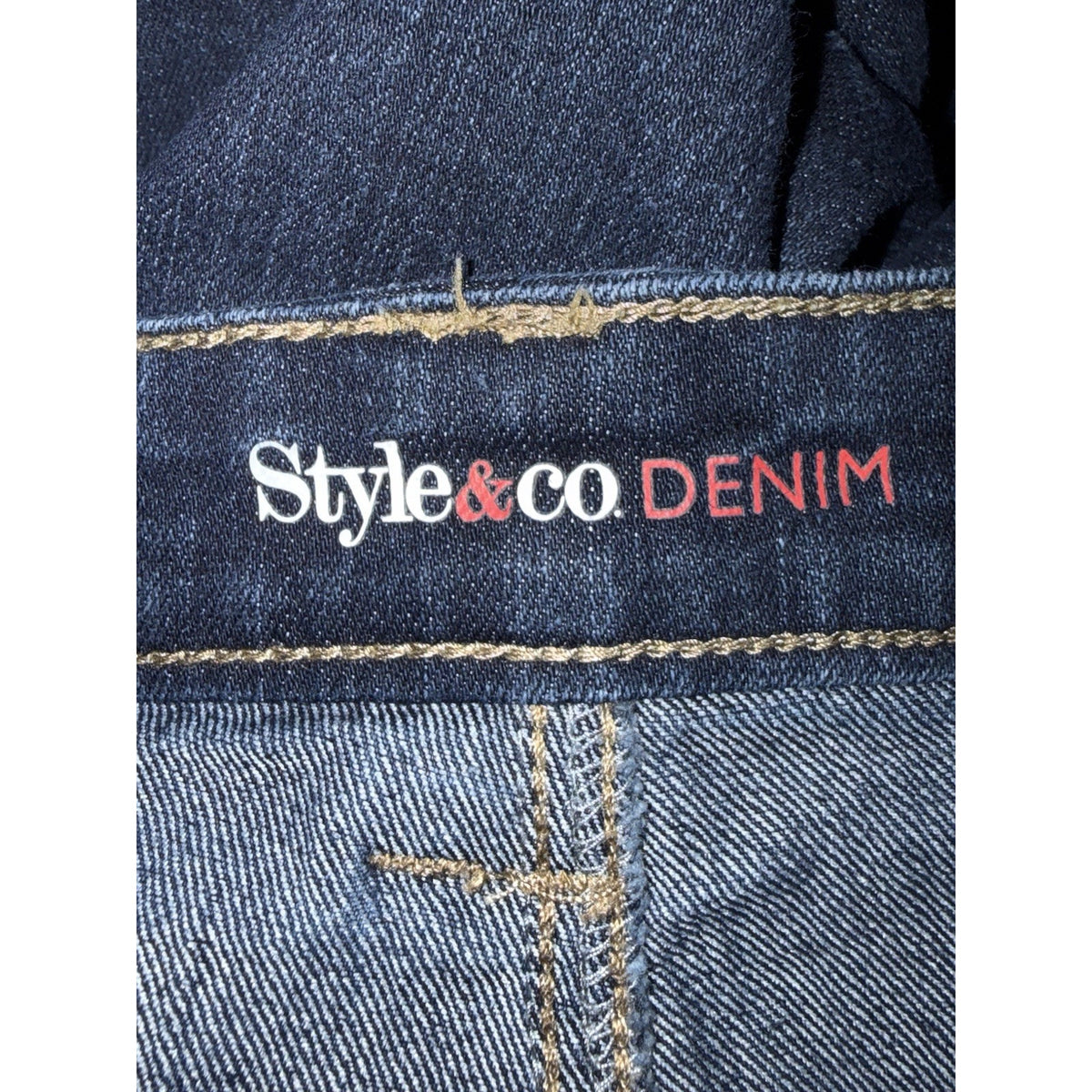 Style&co Women's Blue Denim Capri Jeans Dark Wash Stretch 5-Pocket Plus Size 22W