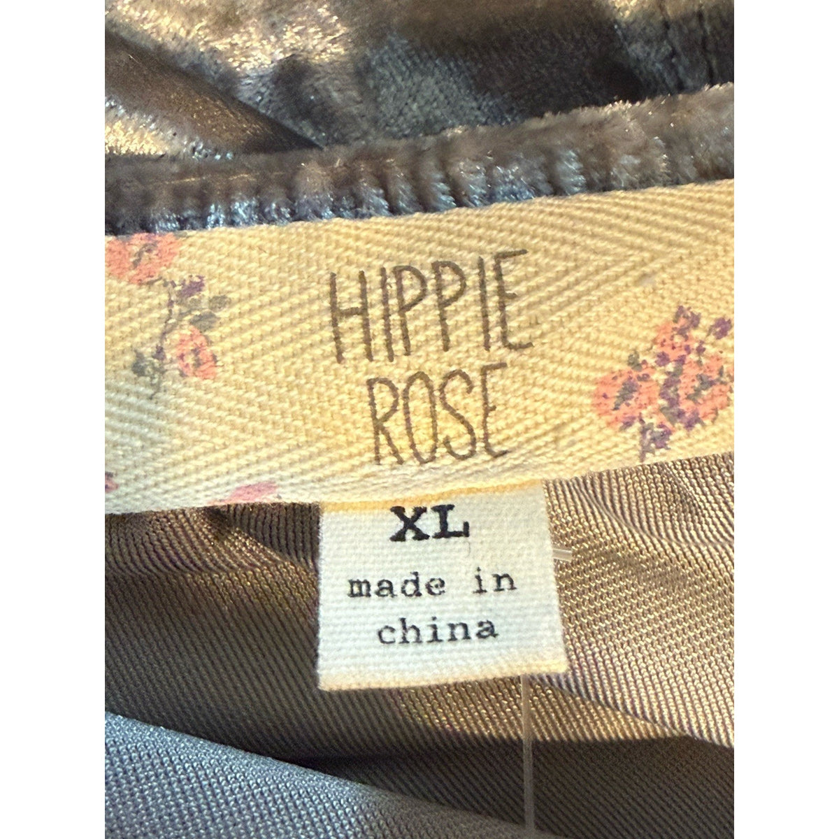 Hippie Rose Velvet Lace Cami Tank XL NWT Silver Gray Crushed Velvet Y2K Goth