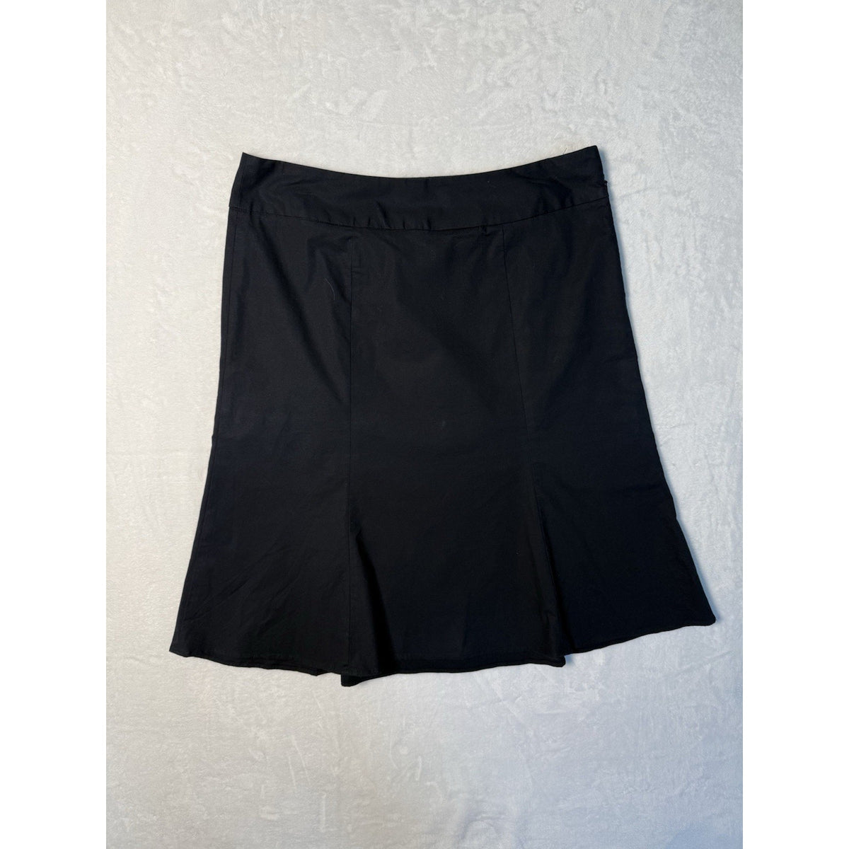 GAP Women Sz 8 Black A Line Skirt Stretch Cotton Knee Length Classic Lightweight
