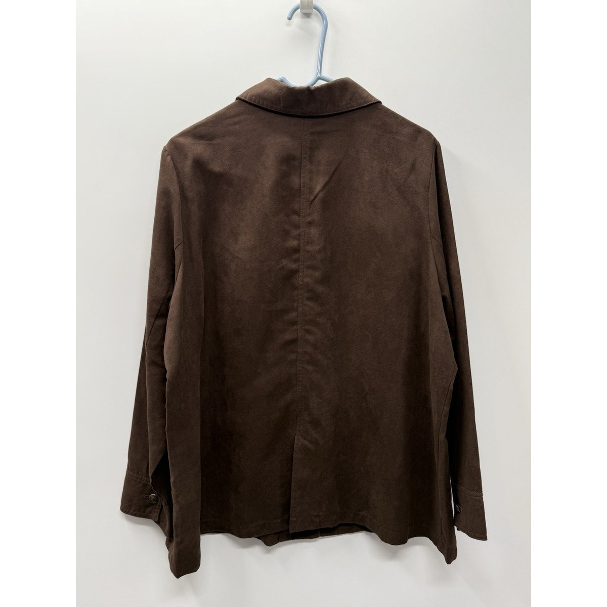 Croft & Barrow Brown Faux Suede Jacket Womens 1X Button Front Utility Shirt