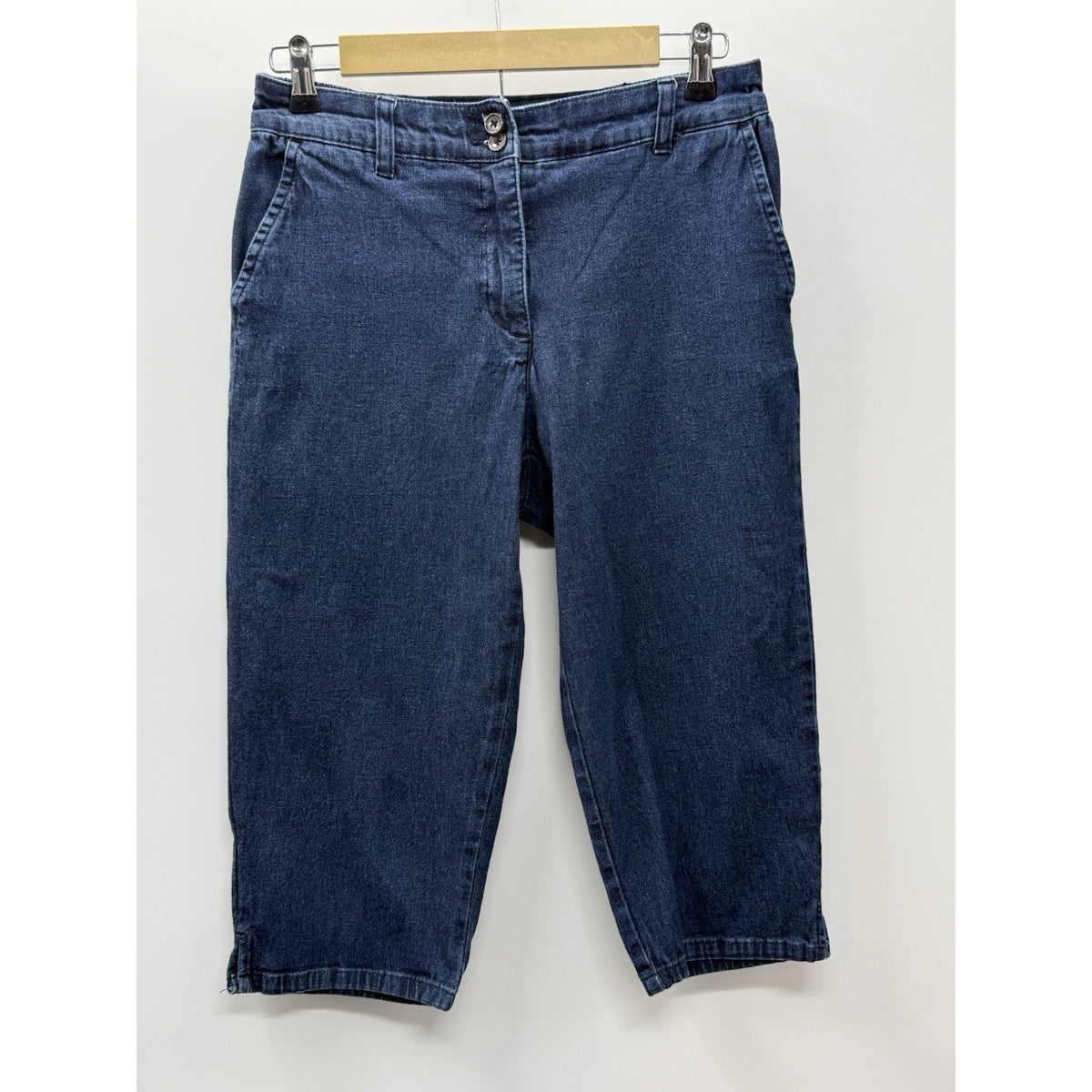 Karen Scott Denim Capri Jeans Womens 8P Petite Blue Stretch Casual Pockets