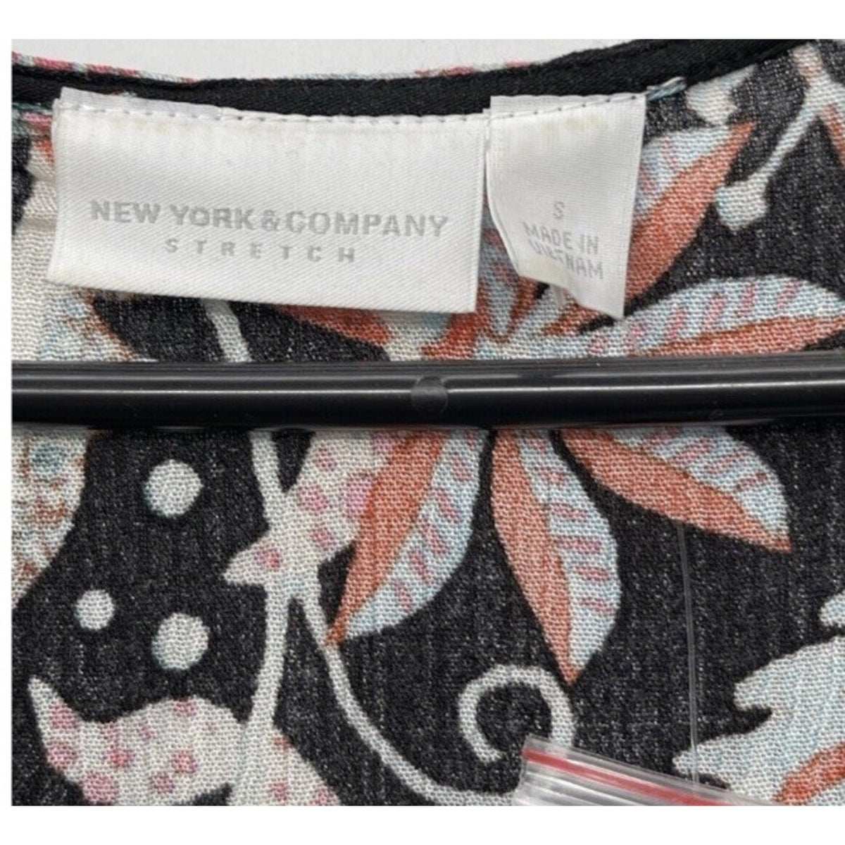 New York & Company Women Black Maxi Dress W/Floral Print Size Small Long Sleeve