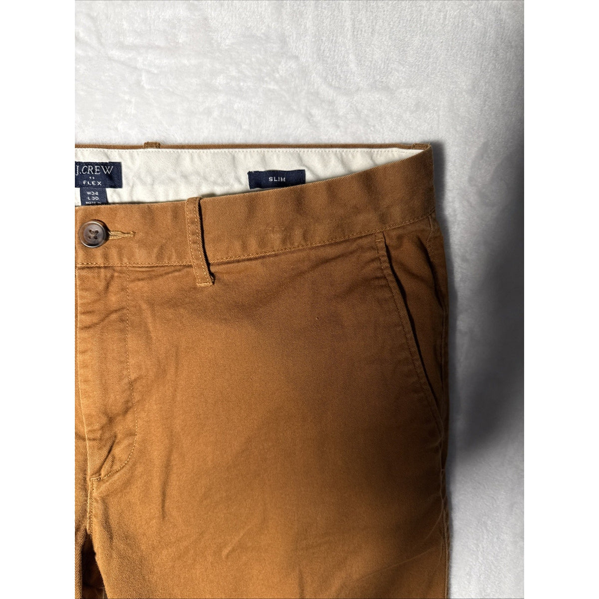 J CREW FACTORY Slim-fit Flex Chino pant Men Tan Size 34x30