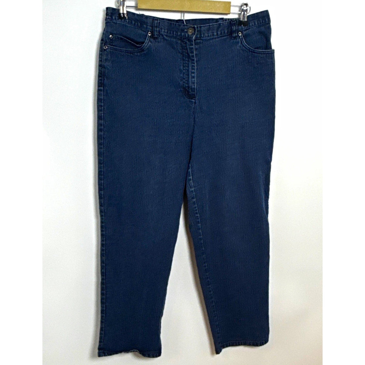 Ruby Rd. Women’s Petite 14P Blue Denim Pants Elastic Waist Straight Leg 27"