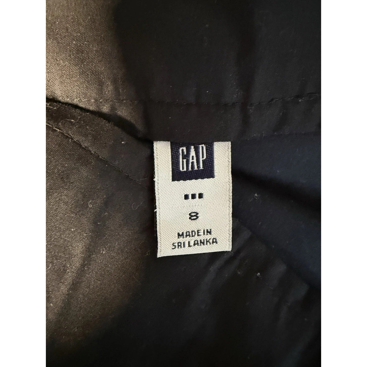 GAP Women Sz 8 Black A Line Skirt Stretch Cotton Knee Length Classic Lightweight