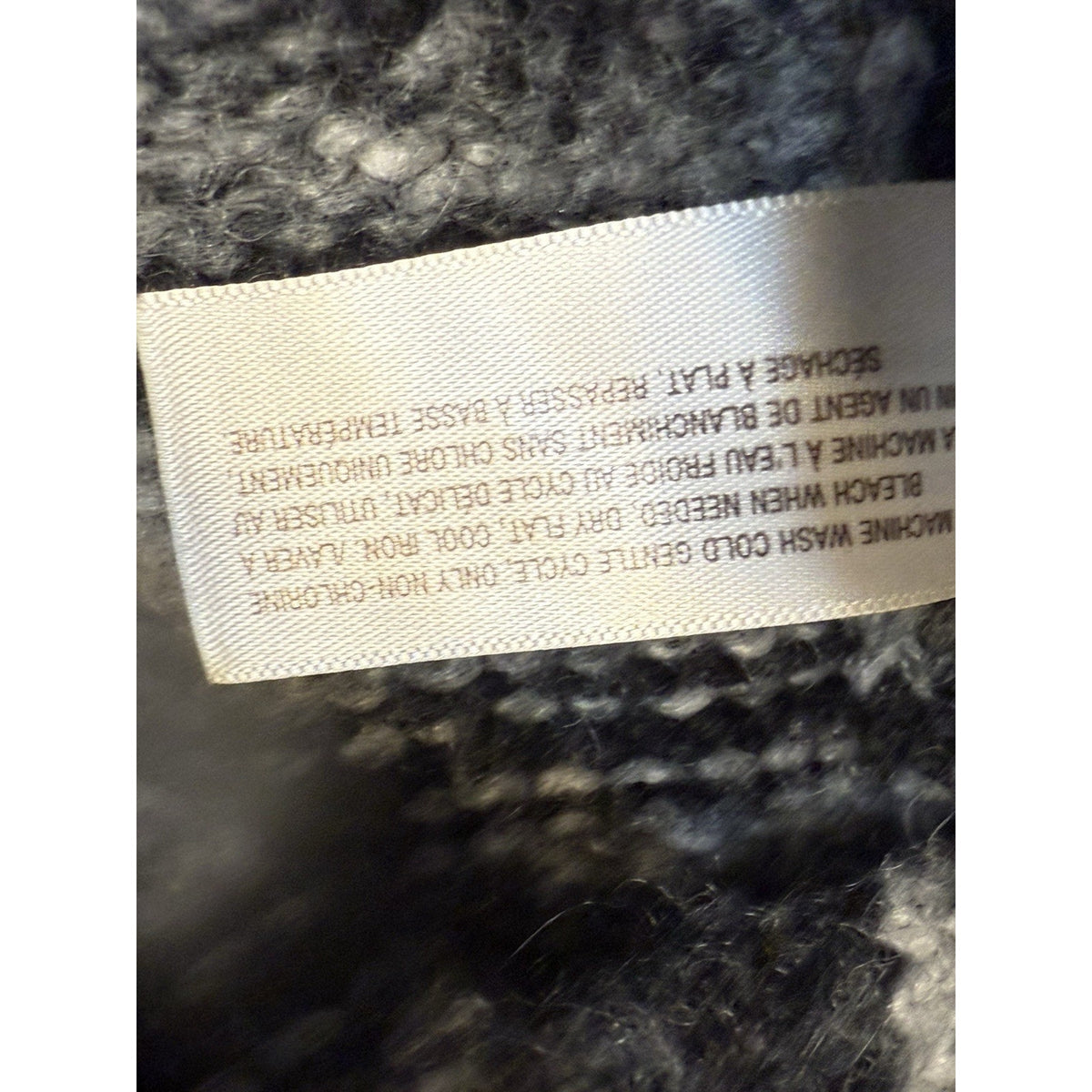 Old Navy Gray Ombre Stripe Asymmetrical Hem Knit Sweater Cardigan M Wool Blend