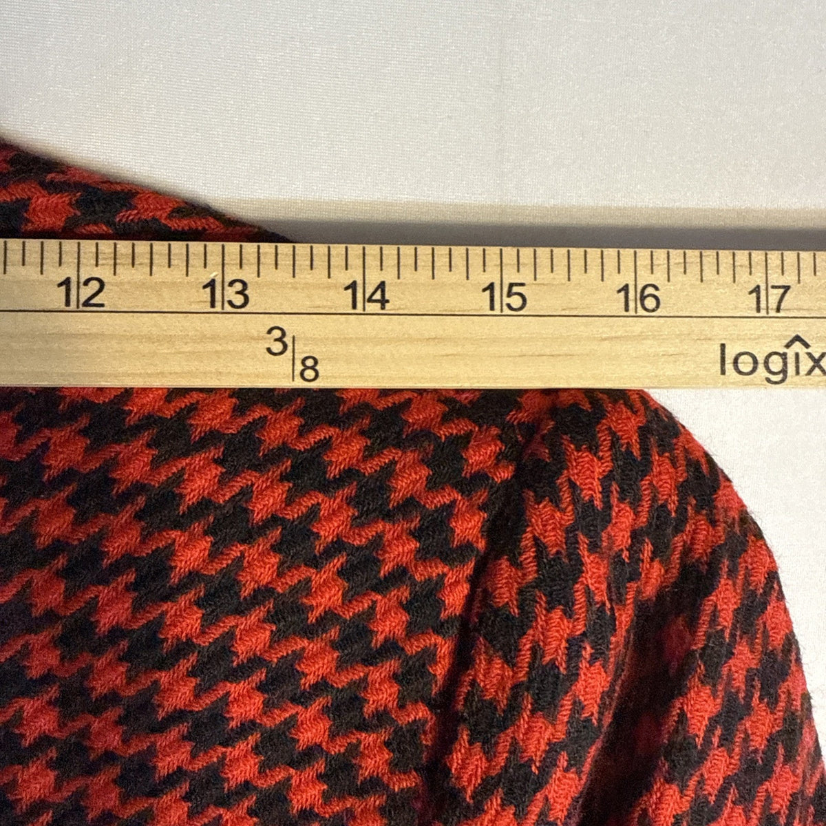 D’ANELLO New York Women’s Size 8 Red Black Houndstooth Wool Blazer Jacket