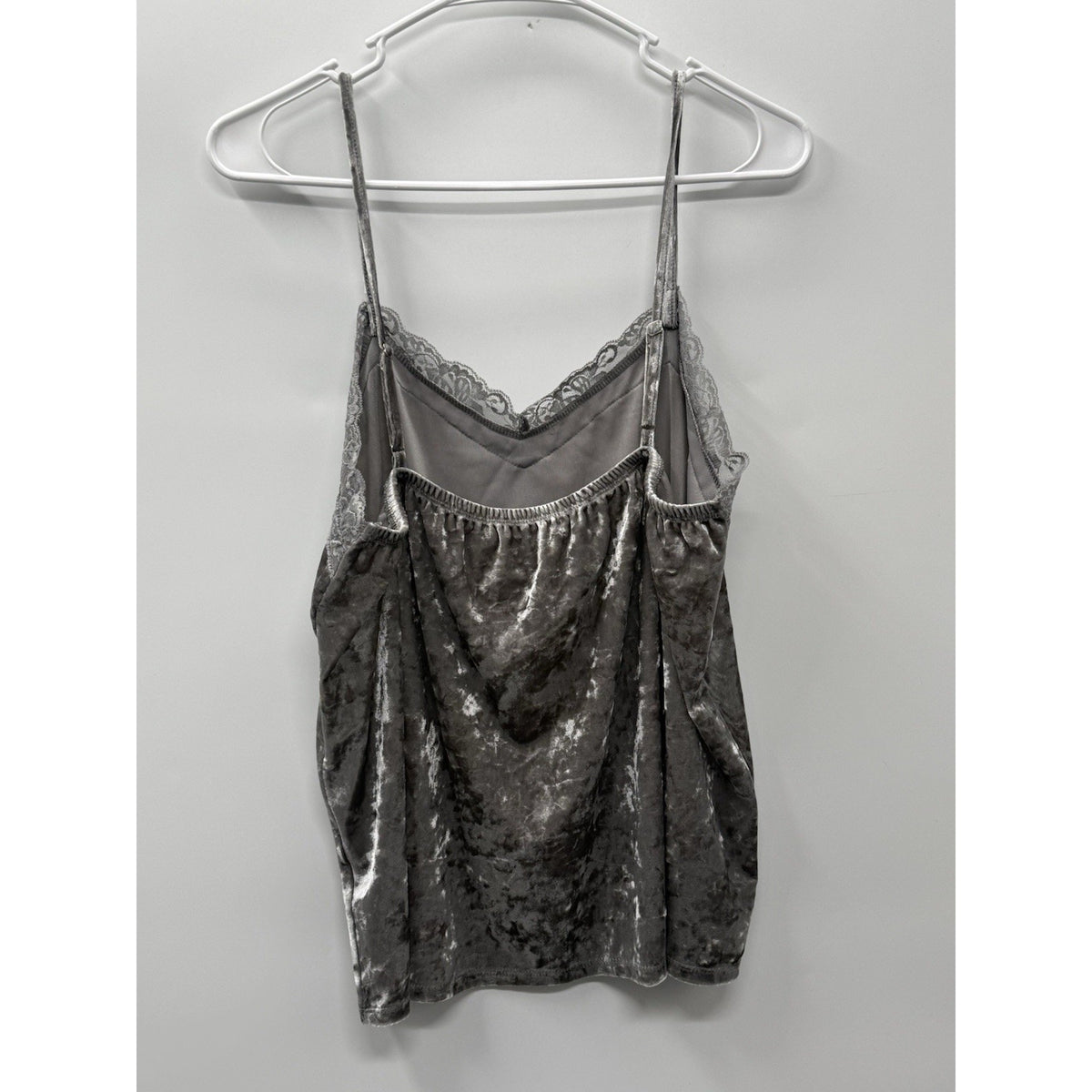 Hippie Rose Velvet Lace Cami Tank XL NWT Silver Gray Crushed Velvet Y2K Goth