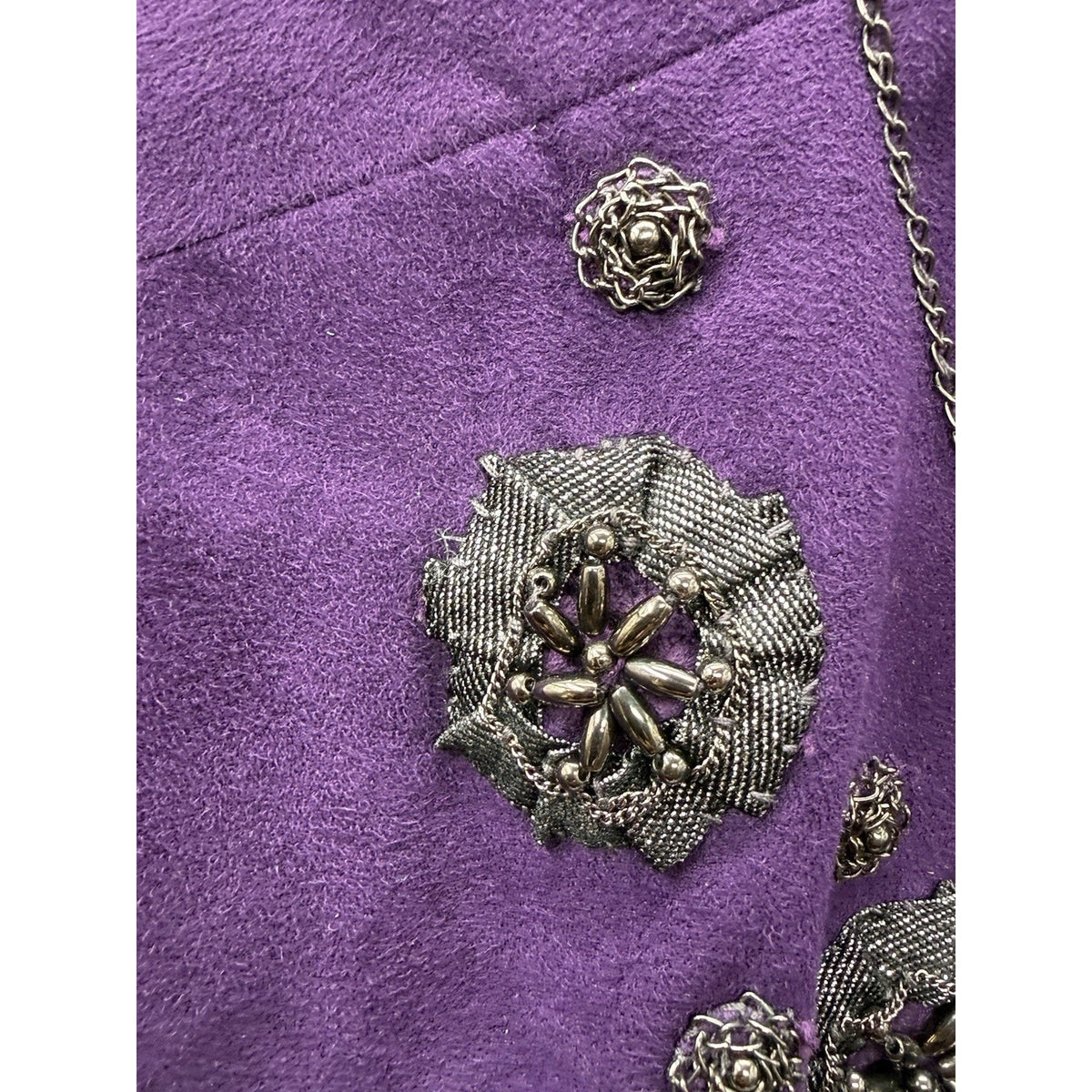 Dress-barn Jacket Woman’s Plus Size 14/16 Purple Embellished Open Front Blazer