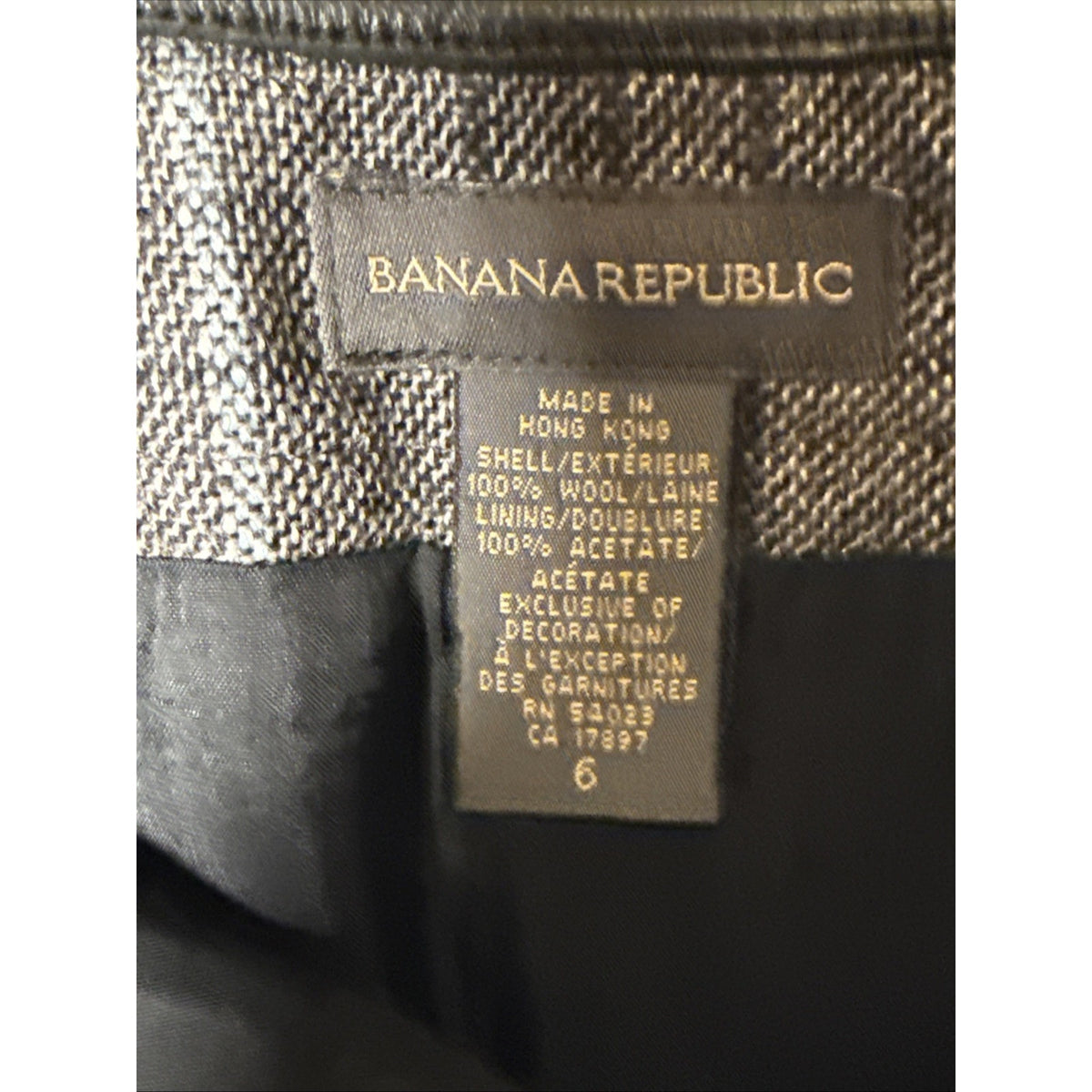 WOMEN’S BANANA REPUBLIC GRAY PLAID WOOL PENCIL SKIRT SZ 6