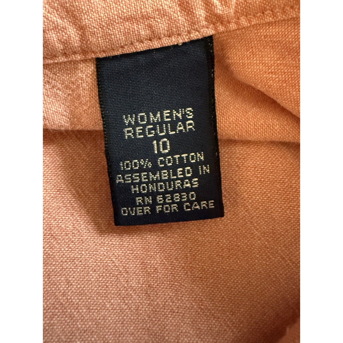 Lands End Direct Merchant button up Shirt Womens Sz 10 Cotton Pink