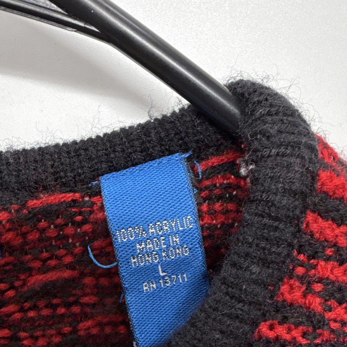 Karen Scott Sport Women’s Cardigan Sweater L Red/Black Knit Acrylic Button