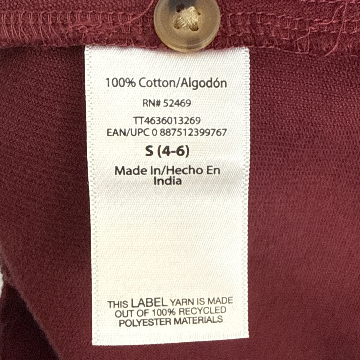 Time and Tru Women's cord dress wine punch red Size Small 4-6 mid- length