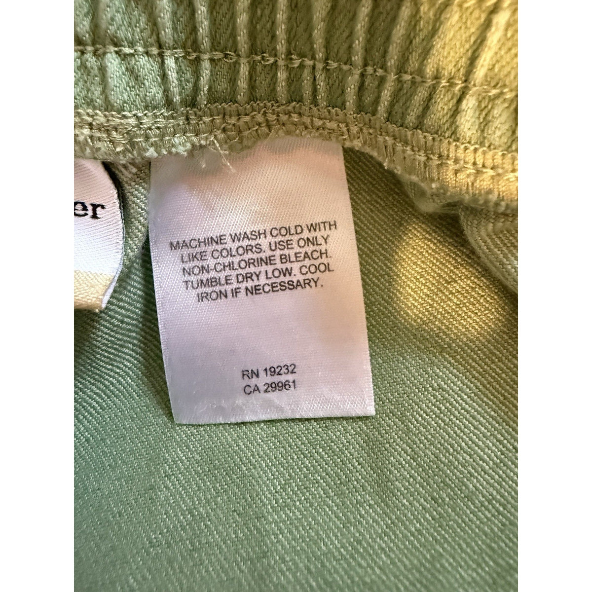 Alfred Dunner Womens 22W Denim Green Pull On Pants Elastic Waist Straight