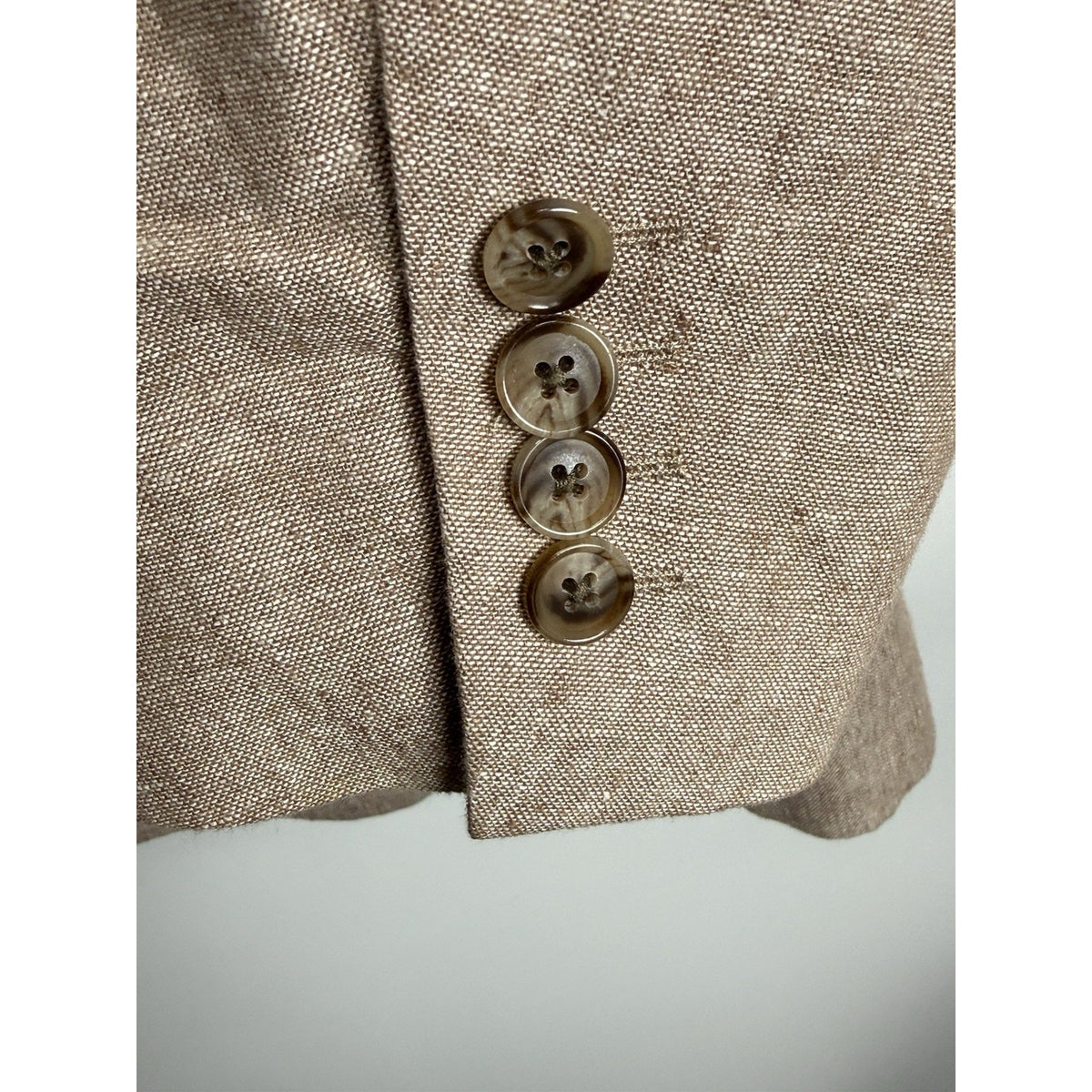 Stafford Linen Blend Sport Coat 50R Tan Classic Fit Blazer 2 Button Tailored
