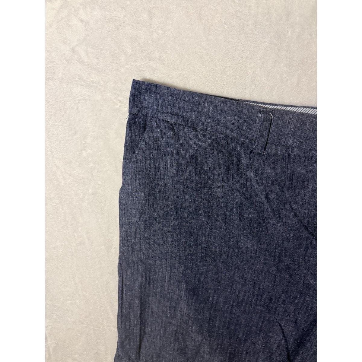 Old Navy 26 Plus Linen Blend Chambray Shorts Blue Casual Women’s 26W Pockets