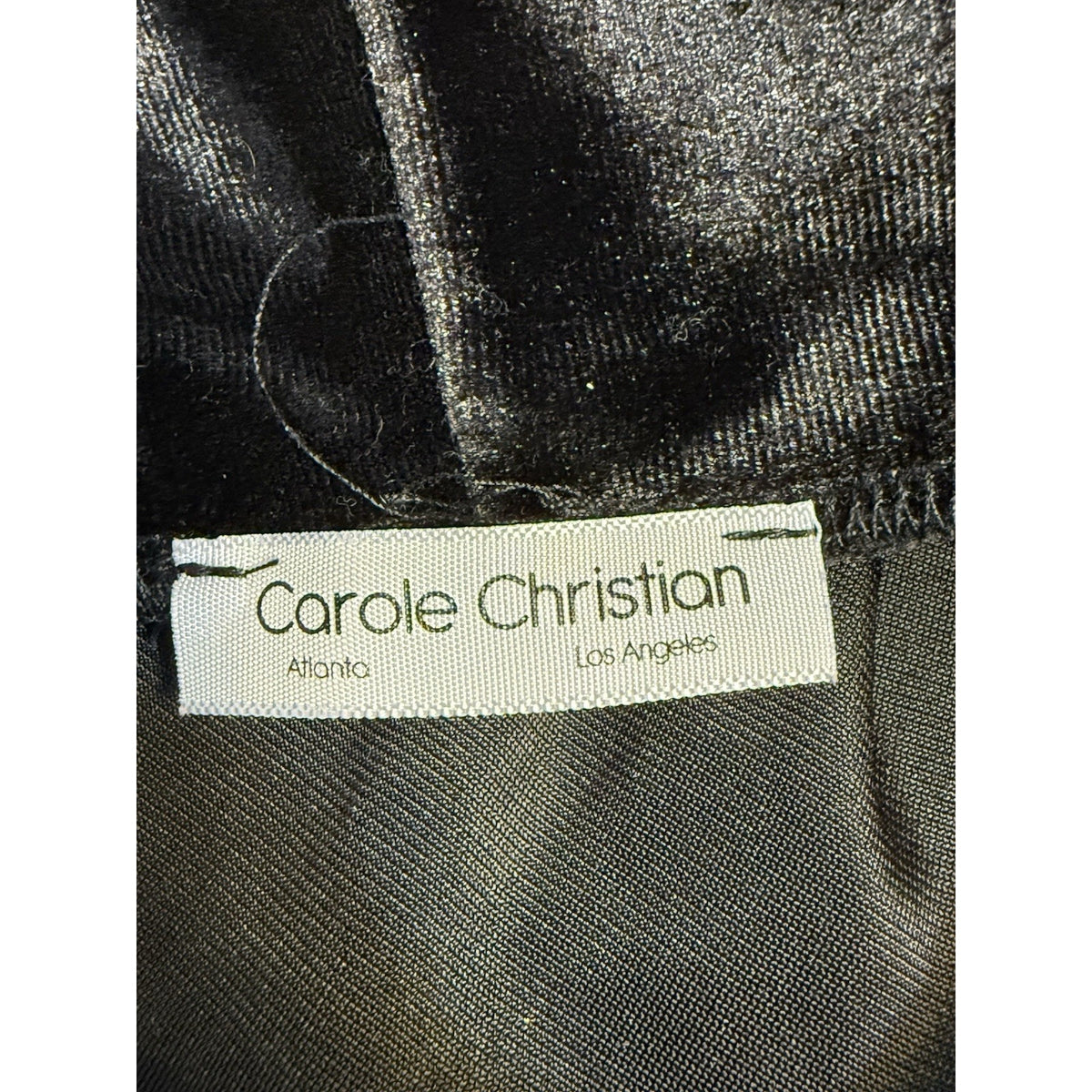 Carole Christian 2X Black Velvet Cardigan Open Front Draped Plus Size Jacket